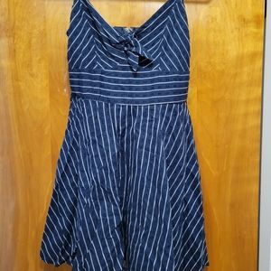 Francesca's front tie striped mini dress
